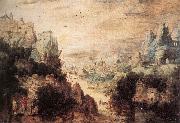 Herri met de Bles Landscape with Christ and the Men of Emmaus Spain oil painting artist